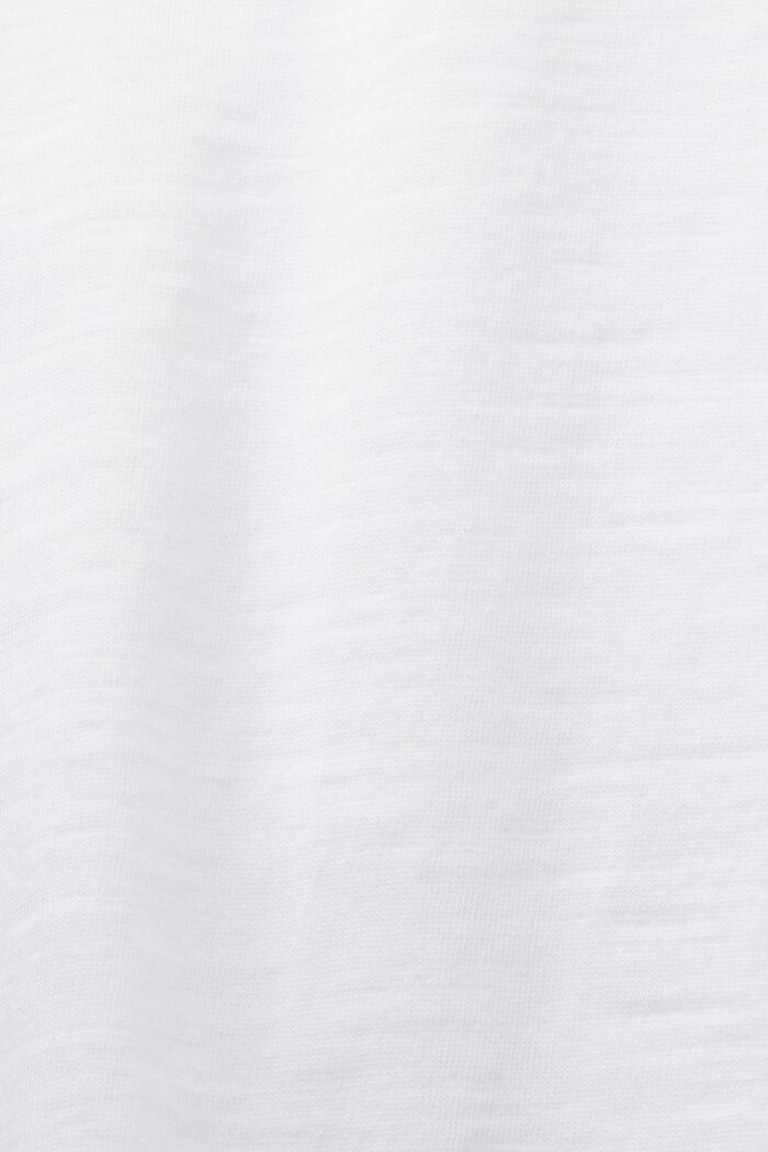 Camiseta con cuello en pico, 100% algodón, WHITE, detail image number 5