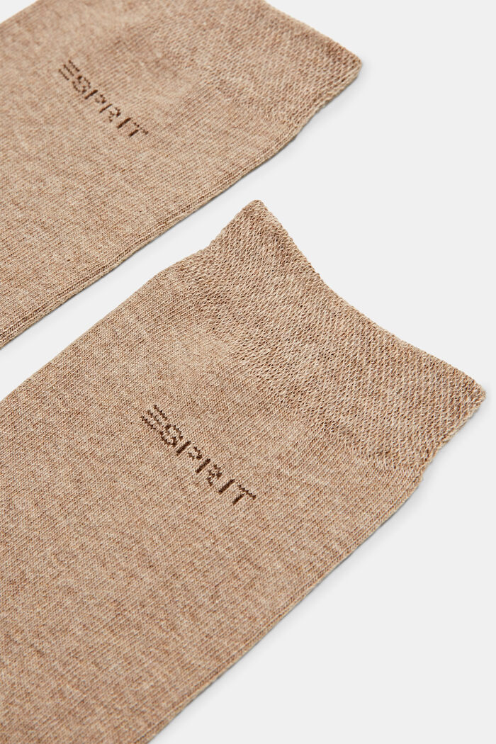 Pack de dos pares de calcetines realizados en mezcla de algodón ecológico, NUTMEG MELANGE, detail image number 1