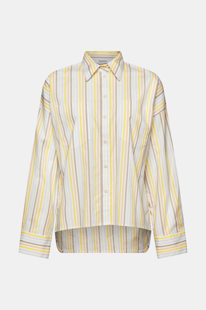 Camisa abotonada a rayas con diseño oversize, OFF WHITE, detail image number 6