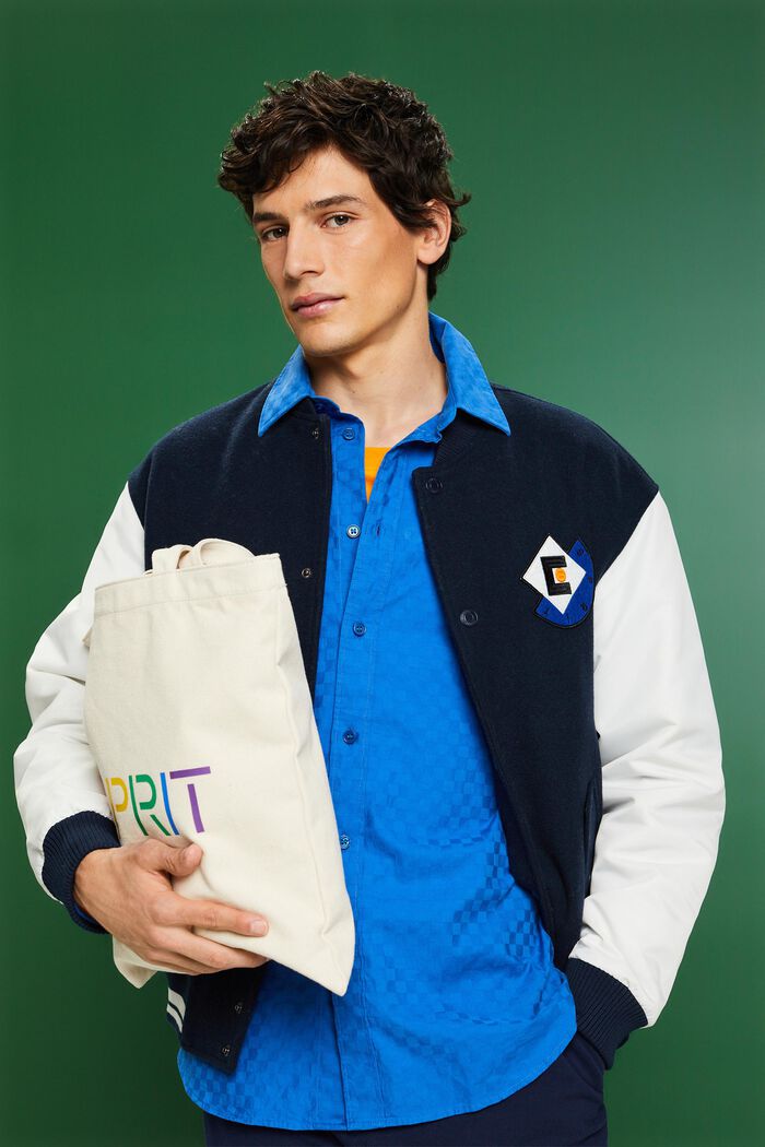 Camisa de algodón jacquard, BRIGHT BLUE, detail image number 5