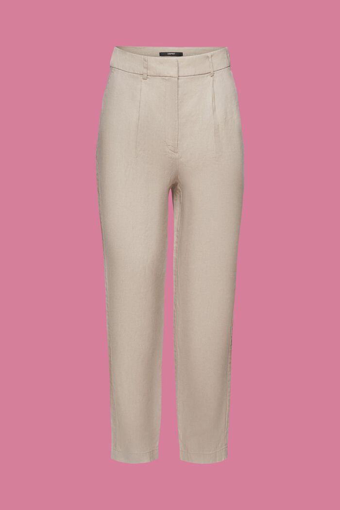 Pantalones tobilleros de lino, LIGHT TAUPE, detail image number 6