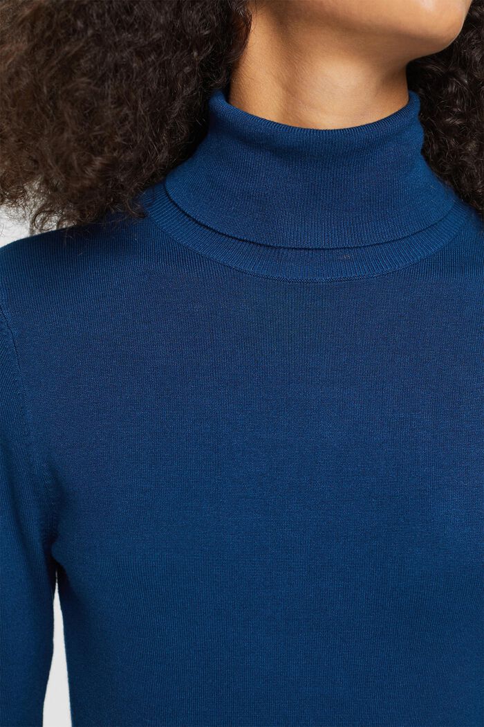 Jersey con cuello vuelto, PETROL BLUE, detail image number 0