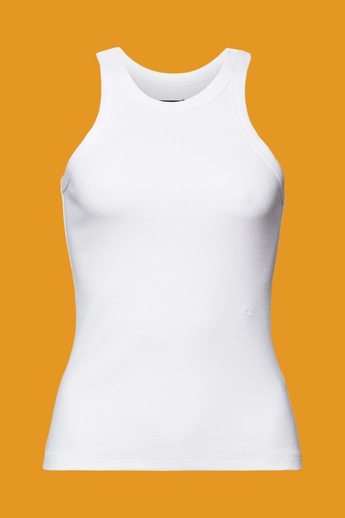 Camiseta de tirantes acanalada, WHITE, detail image number 6