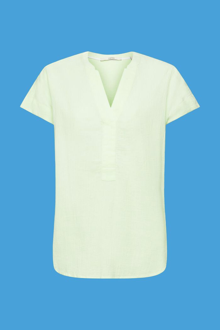 Blusa de algodón con textura, CITRUS GREEN, detail image number 7