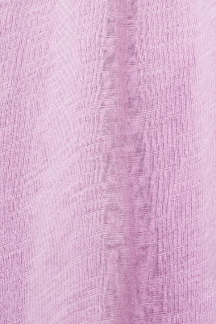 Camiseta de algodón con cuello en pico, LILAC, detail image number 5
