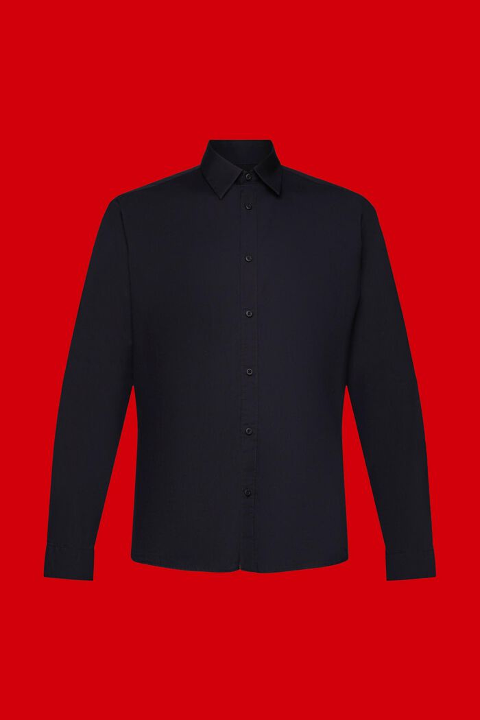 Camisa entallada de algodón, BLACK, detail image number 5