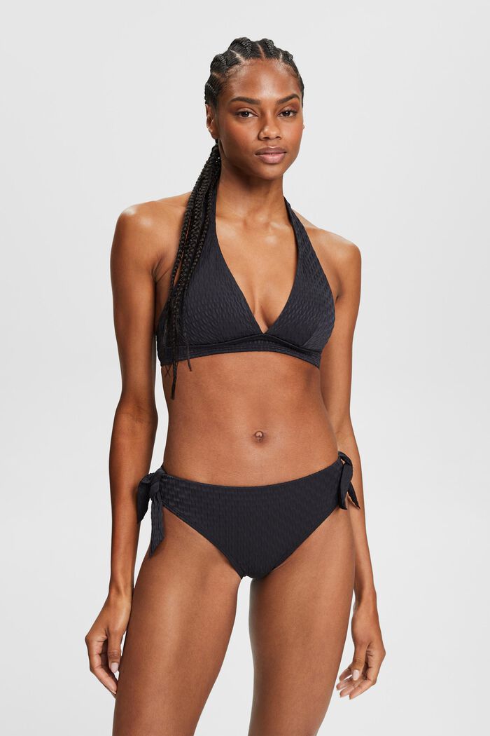 Braguitas de bikini hipster con textura, BLACK, detail image number 0