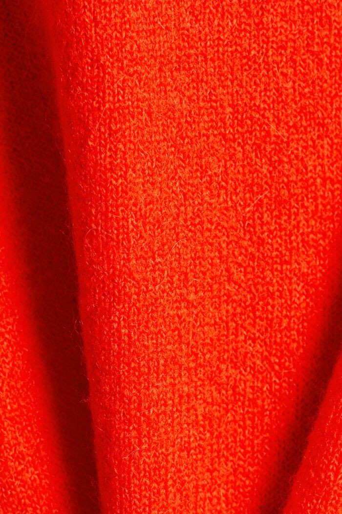 Cárdigan largo en mezcla de lana, BRIGHT ORANGE, detail image number 5