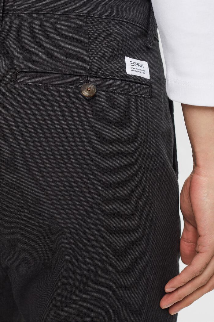 Pantalón chino de corte slim de tejido cepillado, ANTHRACITE, detail image number 4