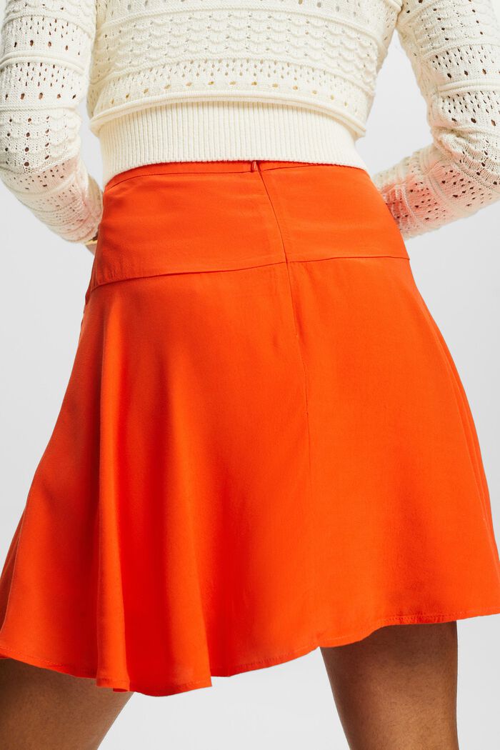 Minifalda de crepé en línea A, BRIGHT ORANGE, detail image number 3