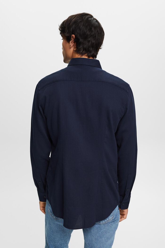 Camisa de corte ceñido con textura, 100% algodón, NAVY, detail image number 3