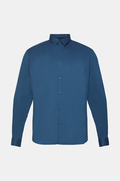 Camisa de corte ajustado, PETROL BLUE, overview