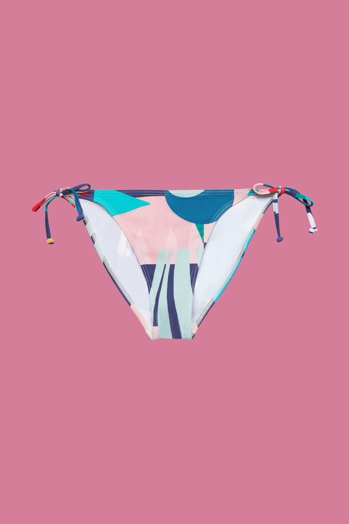 Braguita de bikini con lazada a un lado y estampado multicolor, INK, detail image number 3