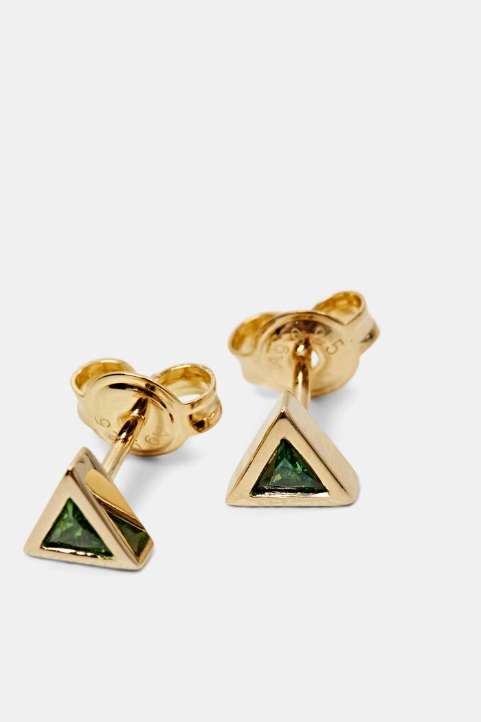 Pendientes triangulares de cristal, GOLD, detail image number 1