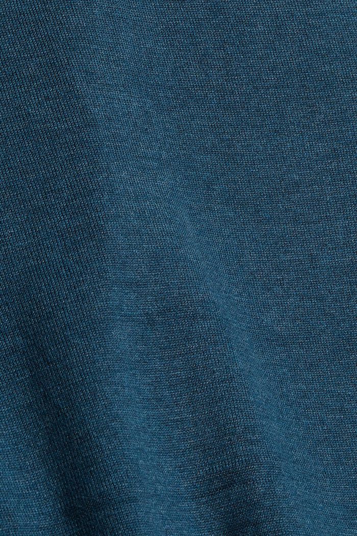 Cárdigan con bolsillos, 100% algodón ecológico, PETROL BLUE, detail image number 4