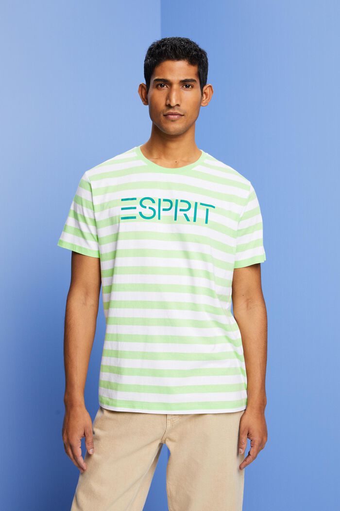 Camiseta de algodón a rayas, CITRUS GREEN, detail image number 0