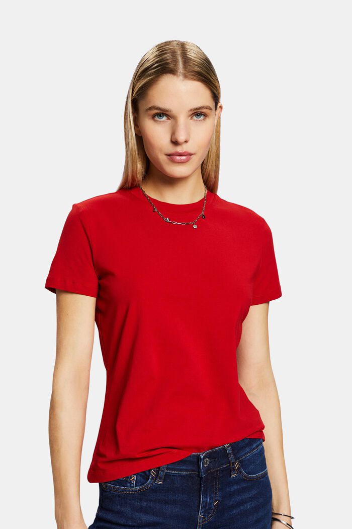 Camiseta con cuello redondo, DARK RED, detail image number 0