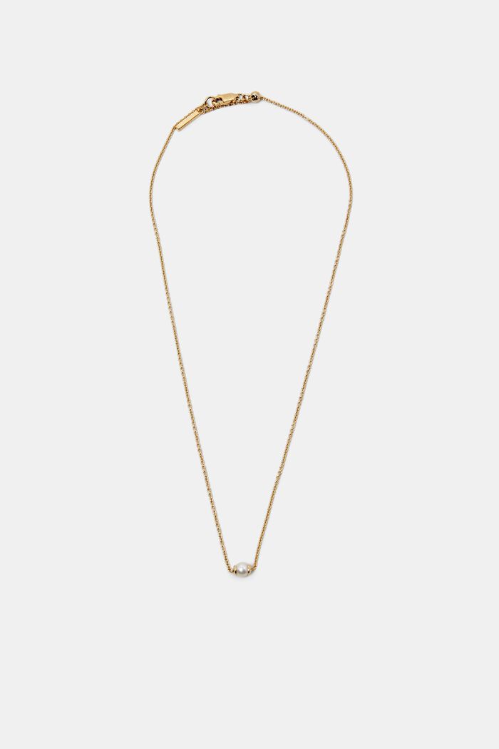 Collar de plata de ley con un colgante de perla, GOLD, detail image number 0