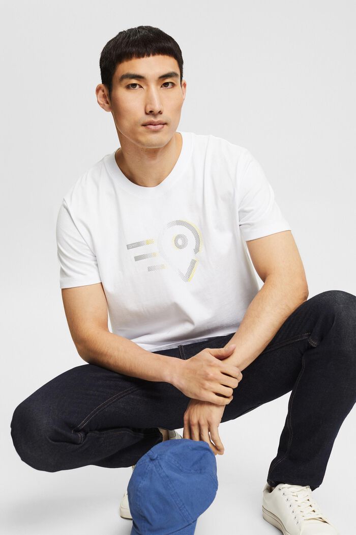 Camiseta de algodón ecológico con estampado, WHITE, detail image number 4