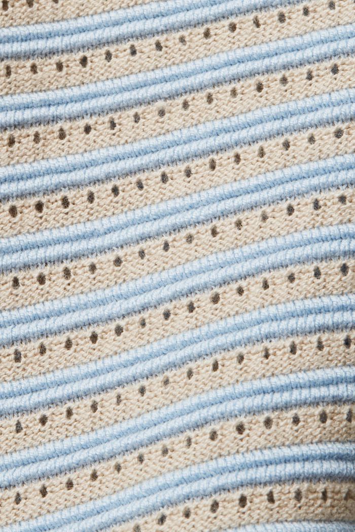 Jersey de punto a rayas con diseño combinado, NEW PASTEL BLUE, detail image number 4