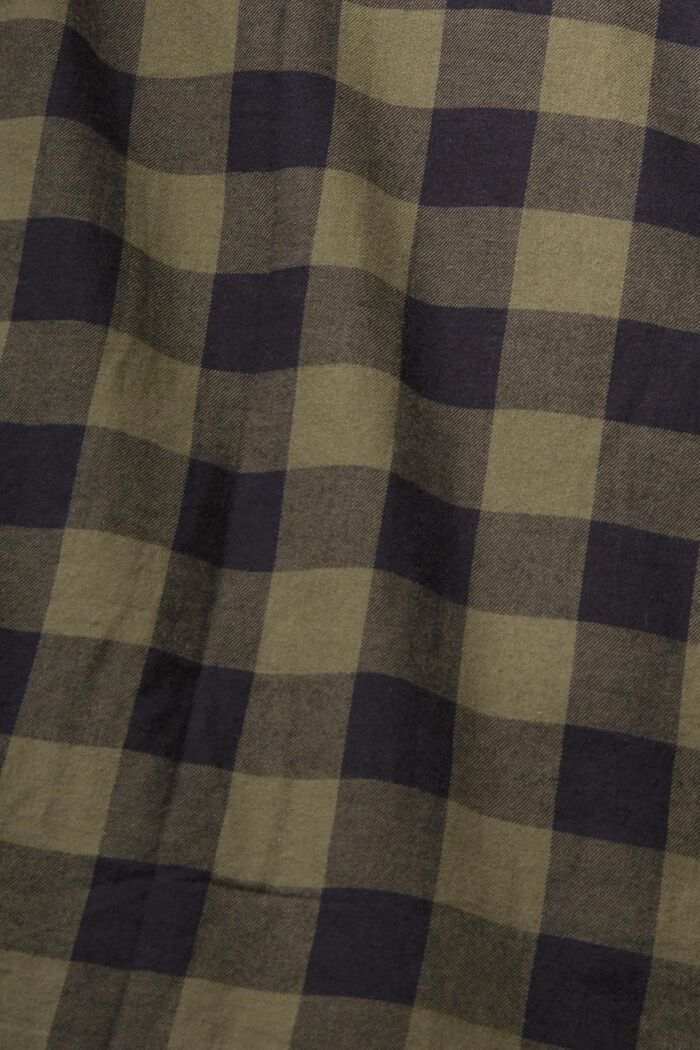 Camisa de franela en algodón sostenible con cuadros vichy, KHAKI GREEN, detail image number 1