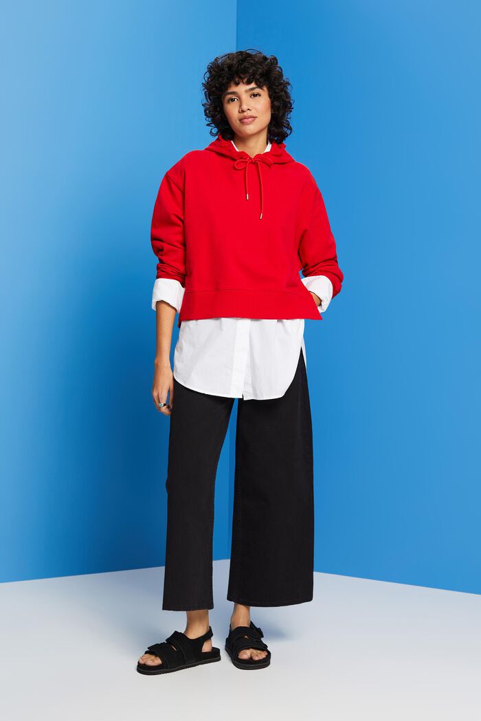 Sudadera con capucha corta, 100% algodón, RED, detail image number 1