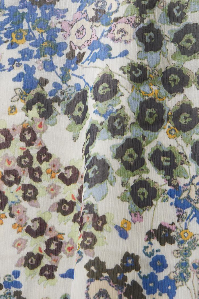 Blusa de crepé con diseño de flores pequeñas, LIGHT BEIGE, detail image number 5