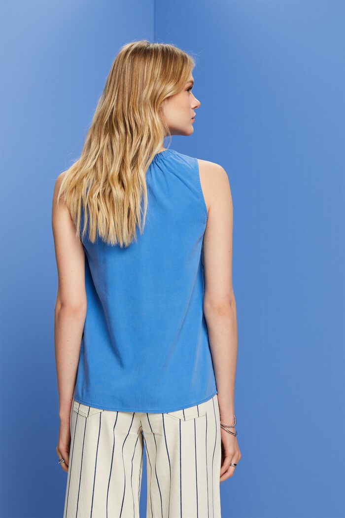 Blusa sin mangas con escote elástico, BRIGHT BLUE, detail image number 3