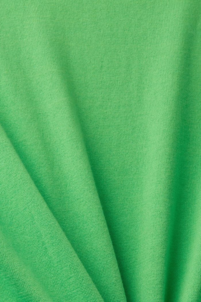 Jersey de algodón con cuello pico, GREEN, detail image number 4