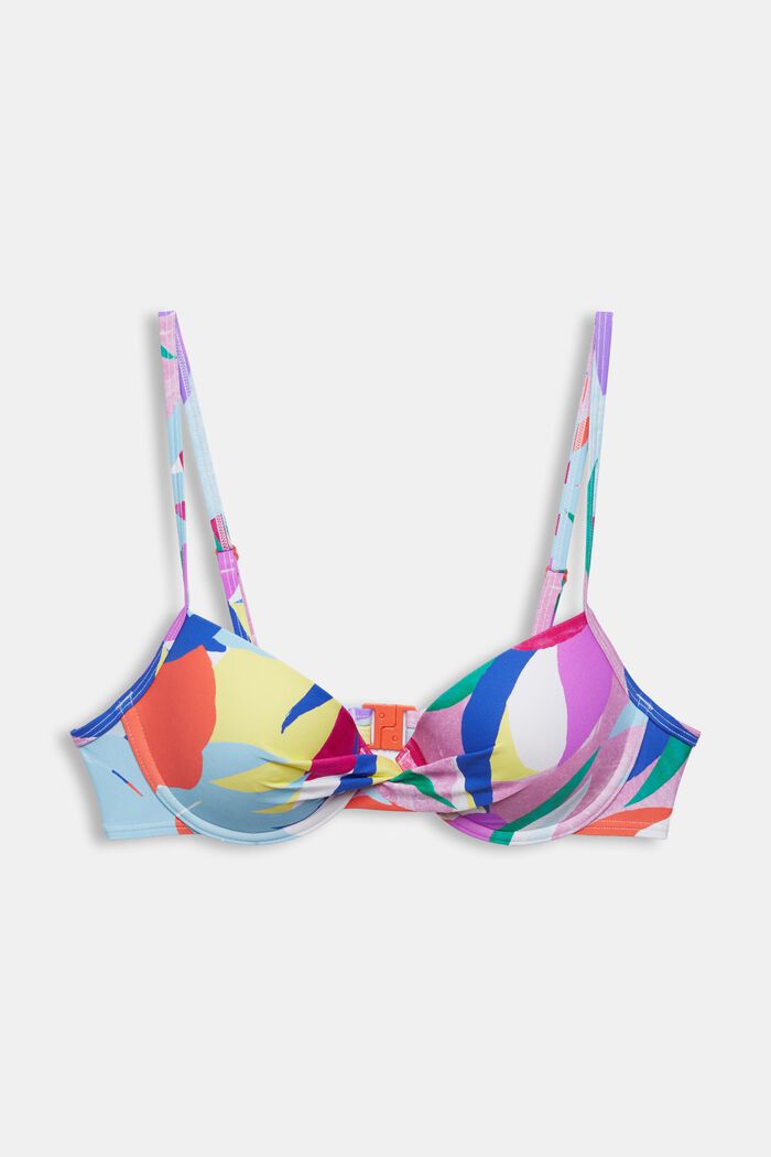 Reciclado: top de bikini con estampado colorido, VIOLET, detail image number 4