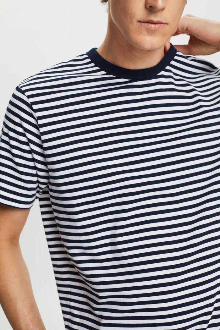 Camiseta de punto a rayas, 100% algodón, WHITE, detail image number 2
