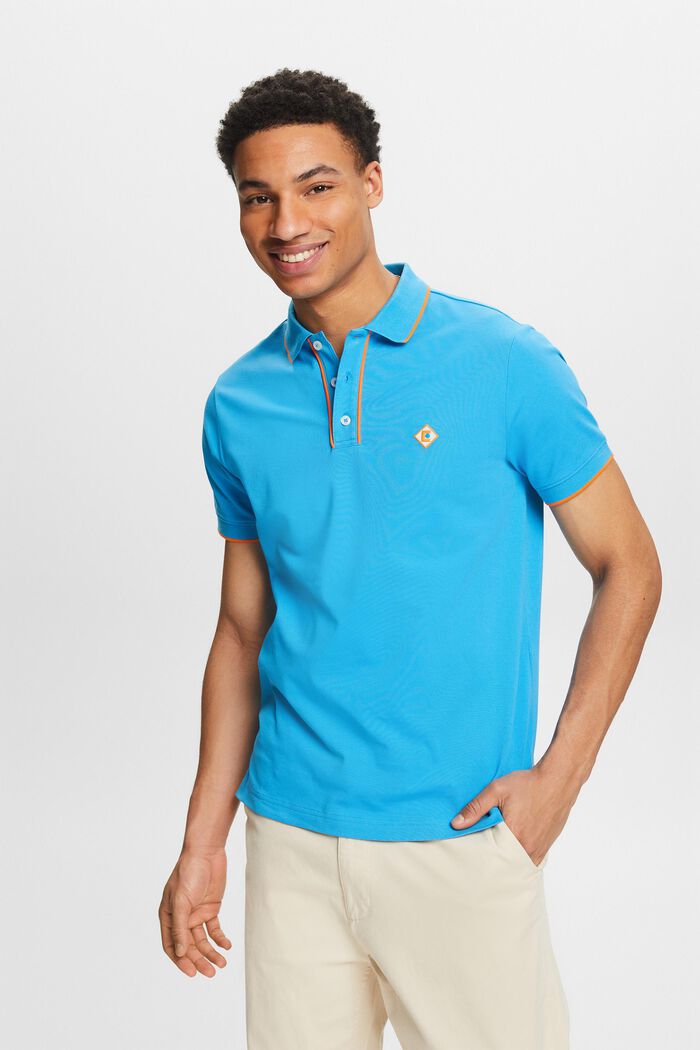 Camiseta de logotipo estilo polo, BLUE, detail image number 0
