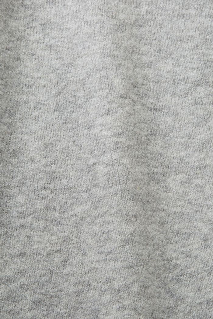 Cárdigan abotonado de cuello pico, mezcla de lana, LIGHT GREY, detail image number 5