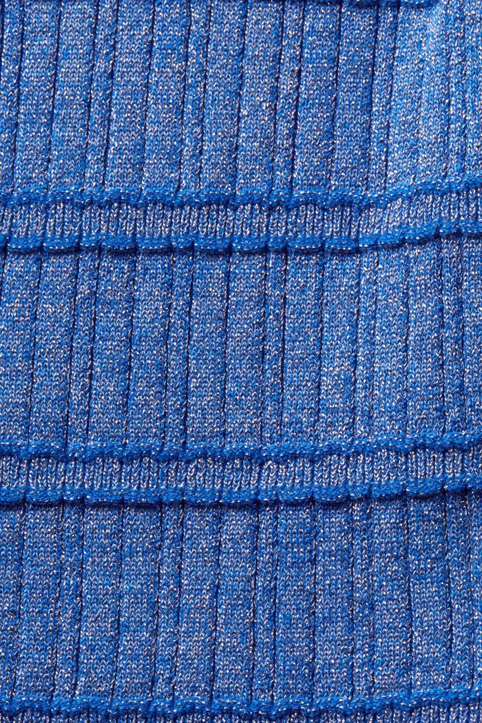 Tejido jersey lamé sin mangas y cuello alto, BRIGHT BLUE, detail image number 4