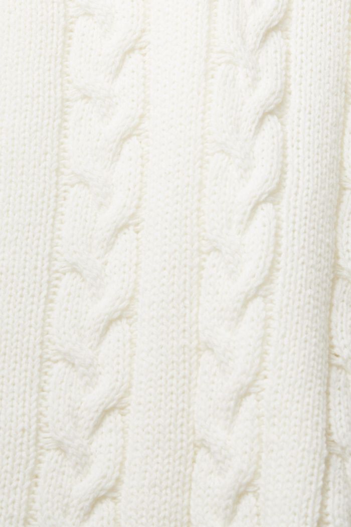Jersey de punto con cuello en pico, OFF WHITE, detail image number 5
