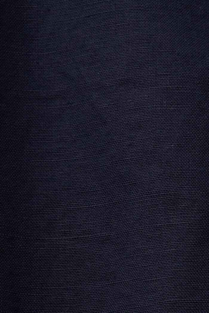 Pantalones cortos con lazada, mezcla de algodón y lino, NAVY, detail image number 6