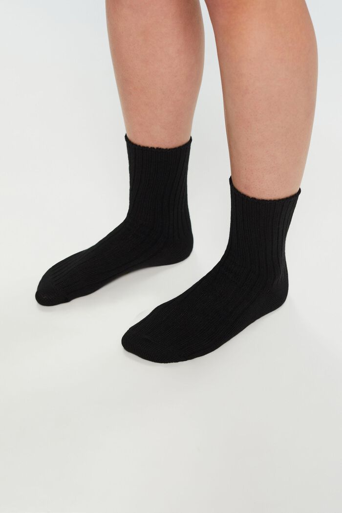 Pack de 2 pares de calcetines de punto acanalado, GREY/BLACK, detail image number 1