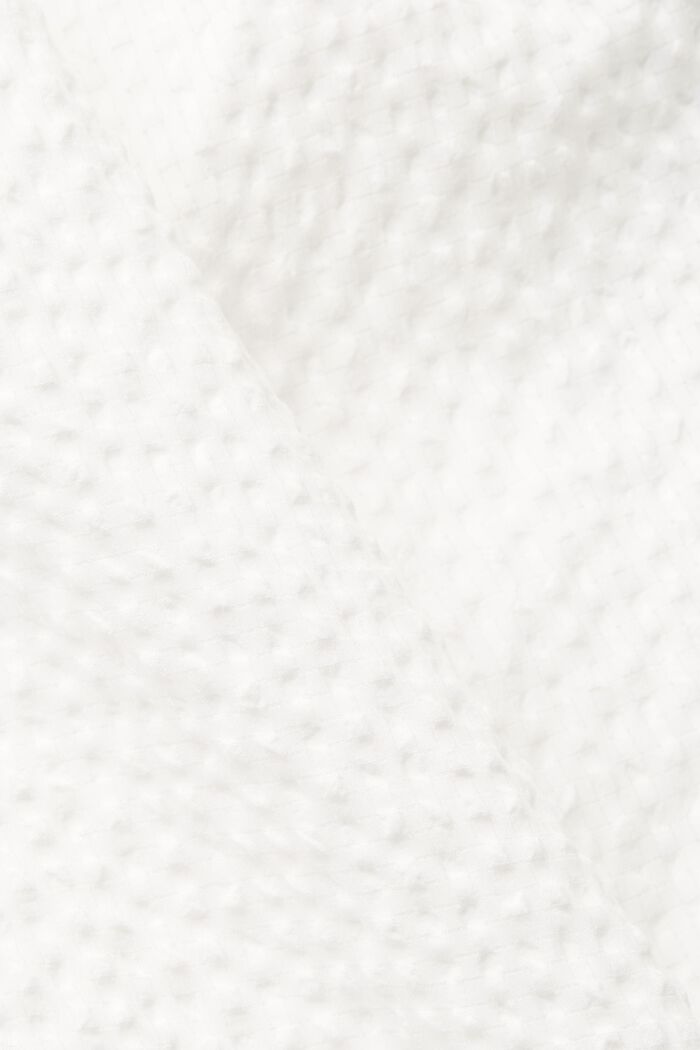 Blusa en tejido de sirsaca con mangas abullonadas, OFF WHITE, detail image number 4