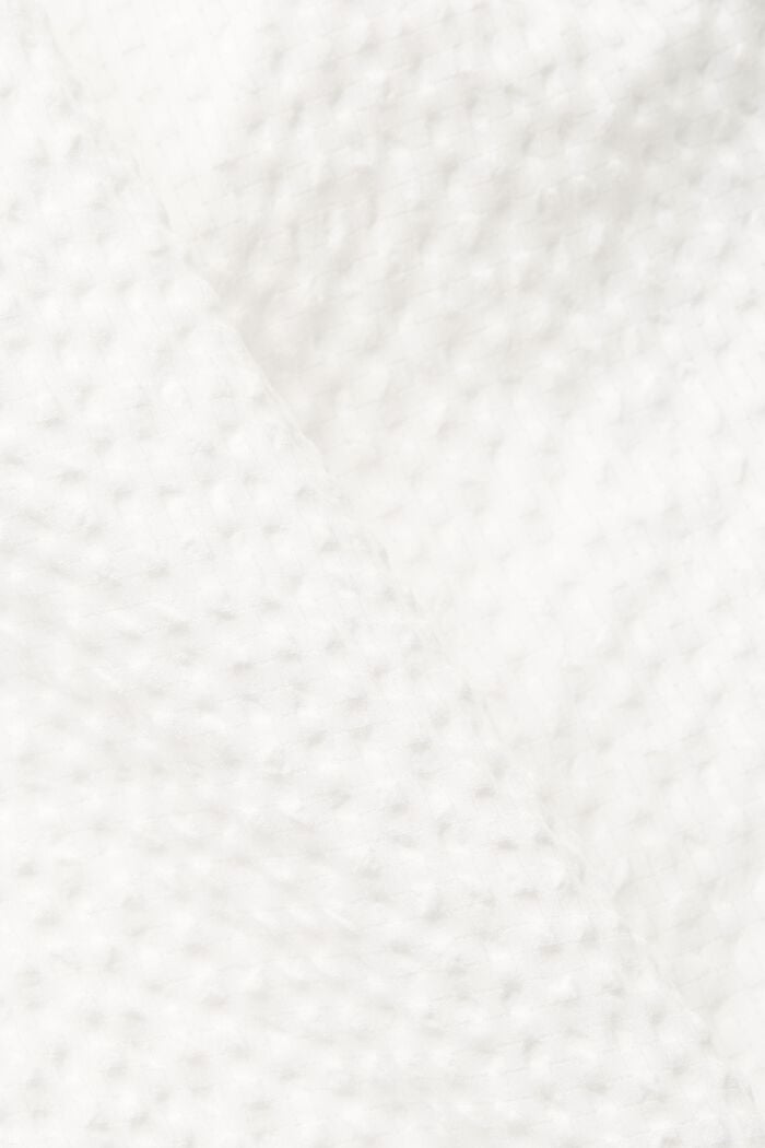 Blusa en tejido de sirsaca con mangas abullonadas, OFF WHITE, detail image number 4