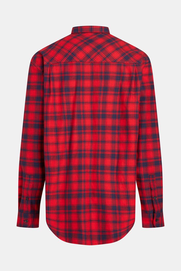 Camisa de franela con diseño unicolor, RED, detail image number 5
