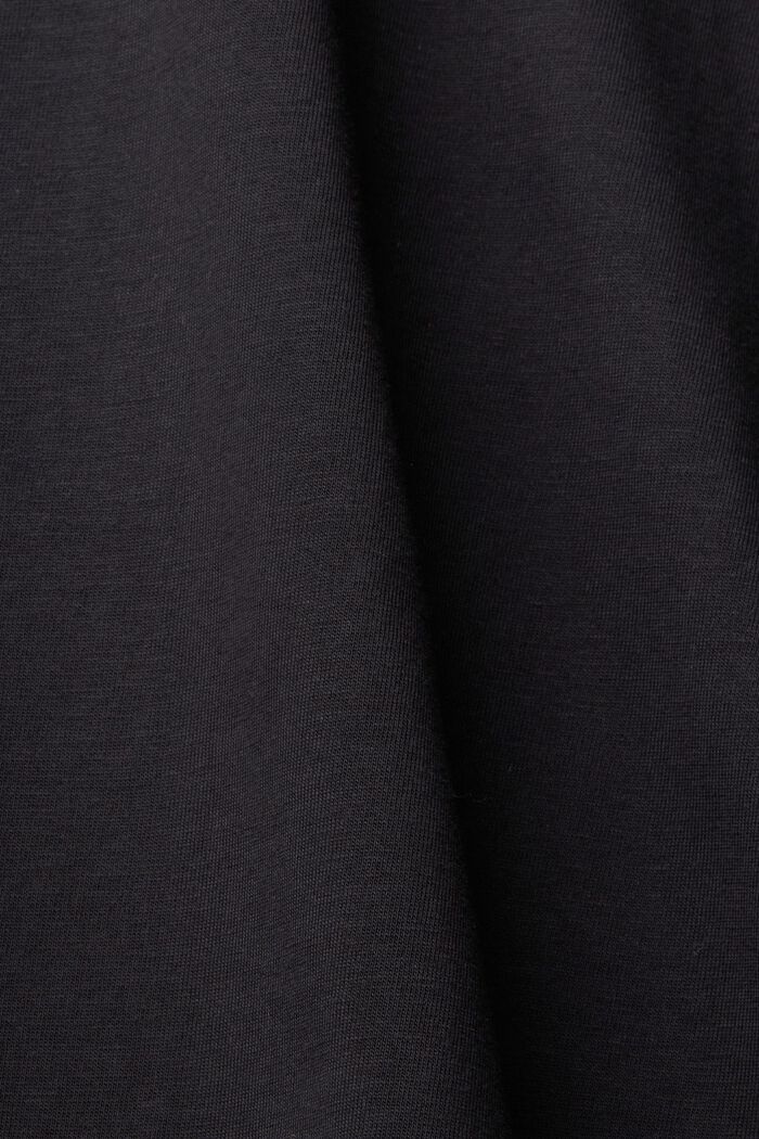 Camiseta de manga larga con estampado metalizado, BLACK, detail image number 5