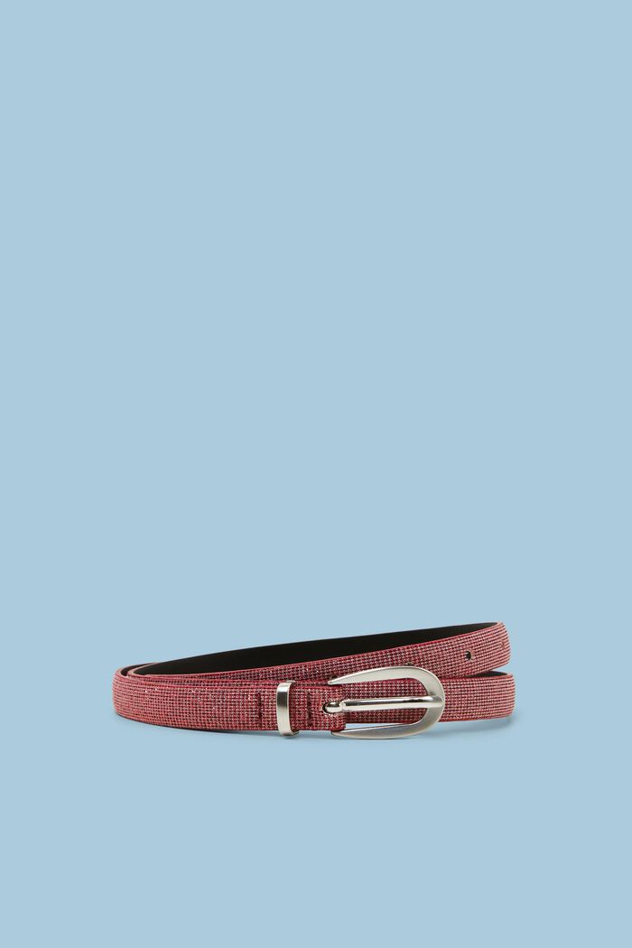 Cinturón estrecho con purpurina, RED, detail image number 0