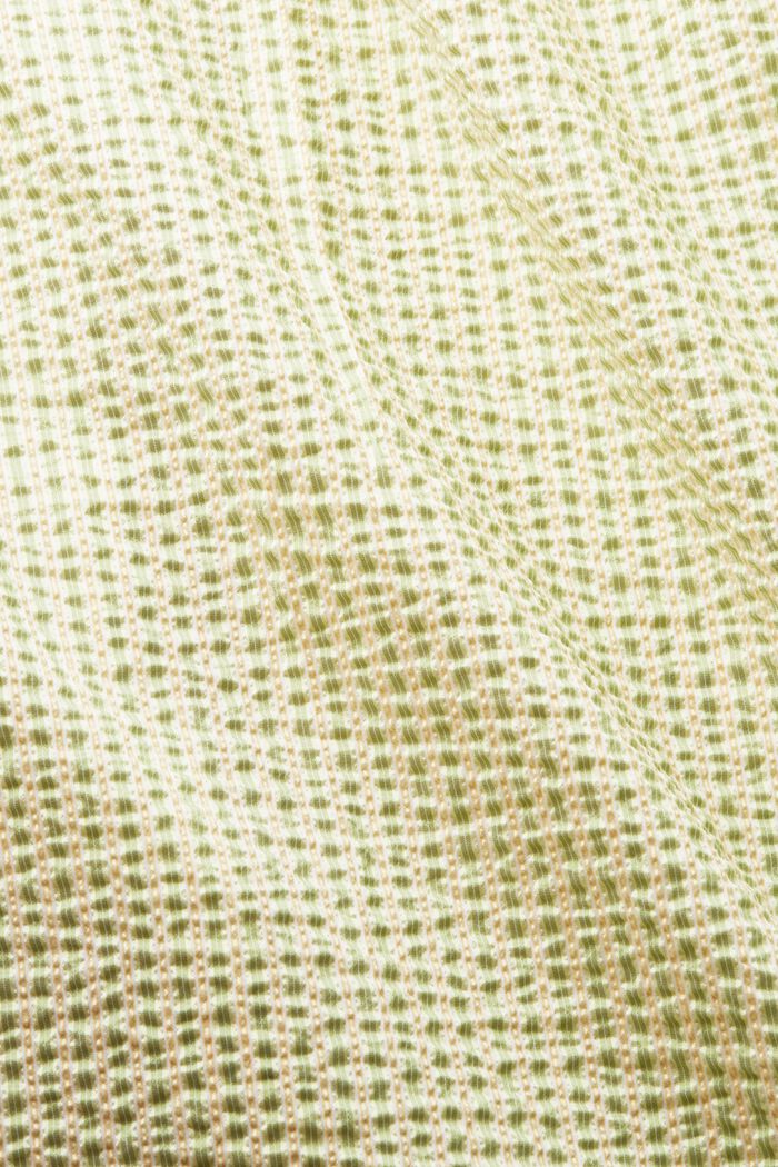 Blusa camisera de rayas con efecto arrugado, LIGHT GREEN, detail image number 5