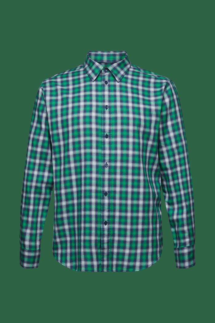 Camisa de franela de algodón con diseño a cuadros, NAVY, detail image number 6