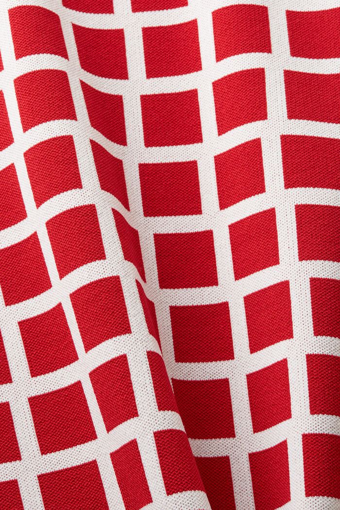 Falda midi jacquard con logotipo, DARK RED, detail image number 5
