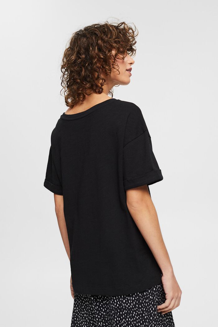 Camiseta en 100% algodón, BLACK, detail image number 3