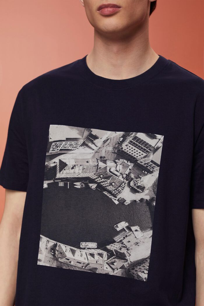 Camiseta de punto estampada, 100% algodón, NAVY, detail image number 2