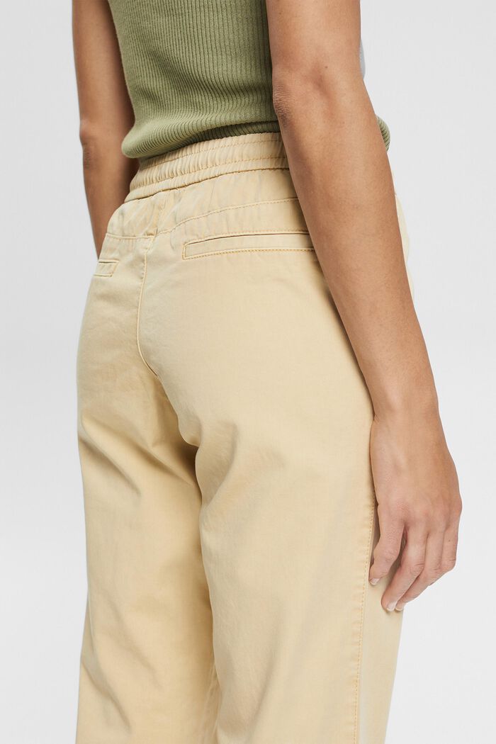 Pantalón con cordón en la cintura de algodón Pima, SAND, detail image number 5