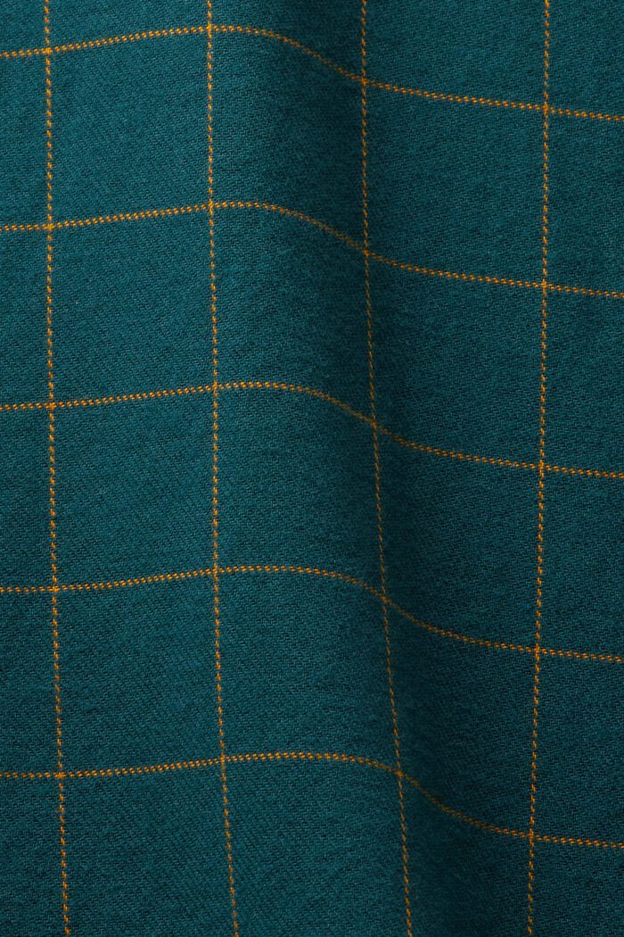 Camisa de cuadros de franela de corte normal, EMERALD GREEN, detail image number 5