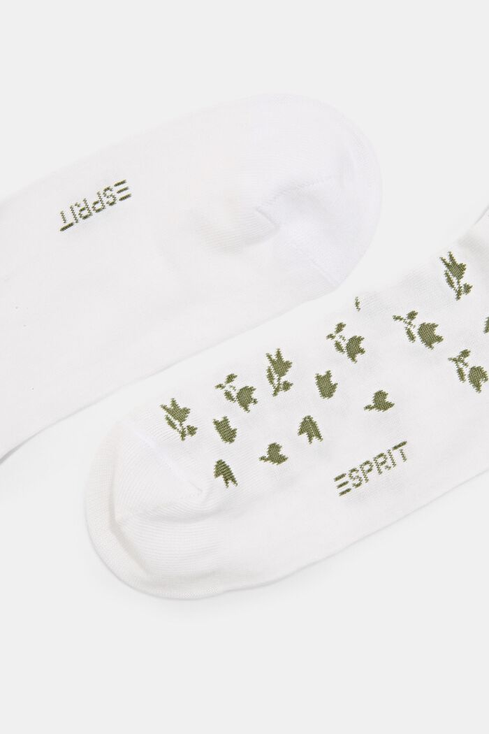 Pack de dos pares de calcetines cortos en mezcla de algodón ecológico, WHITE, detail image number 1